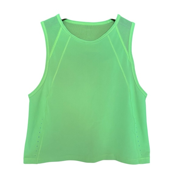 Lululemon Neon Yellow Tank Top with Mesh Detail & Keyhole Cut Out on Back xsmall - Picture 1 of 4